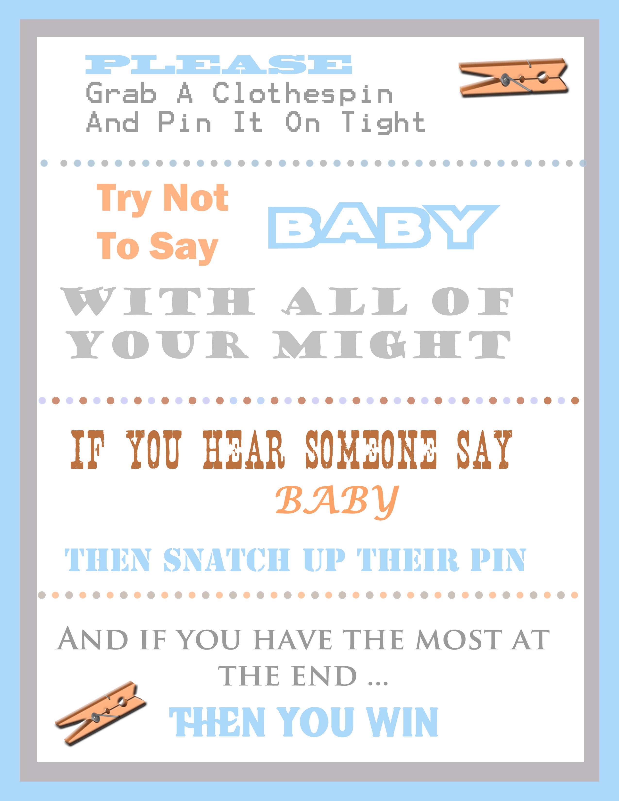 The Clothespin Baby Shower Game